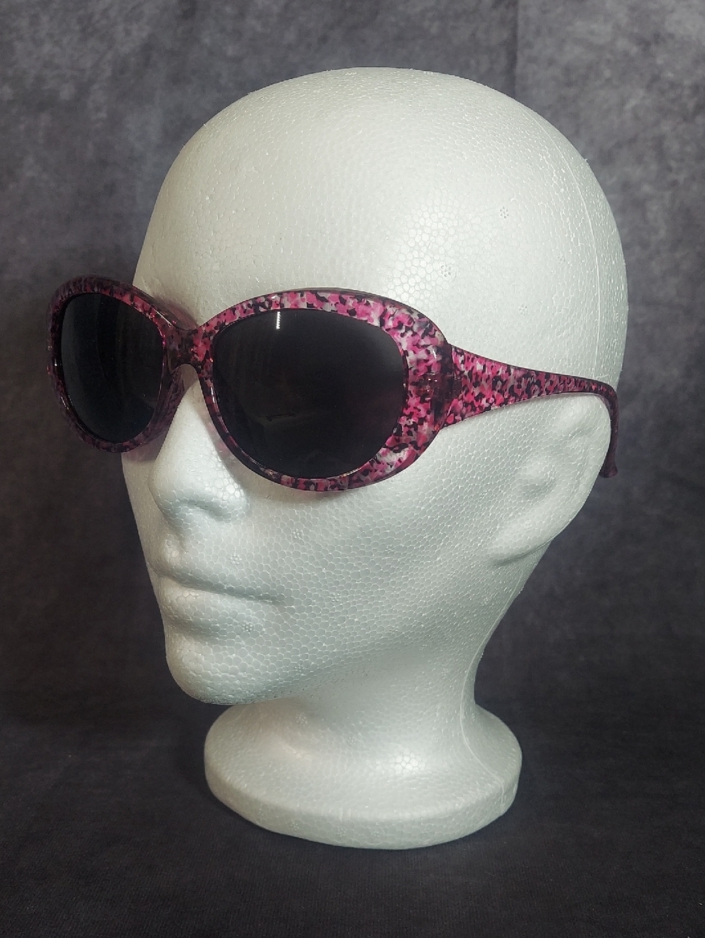 Pink Black Confetti Oval Sunglasses Women Retro Speckled Tortoise Cat Eye Shades